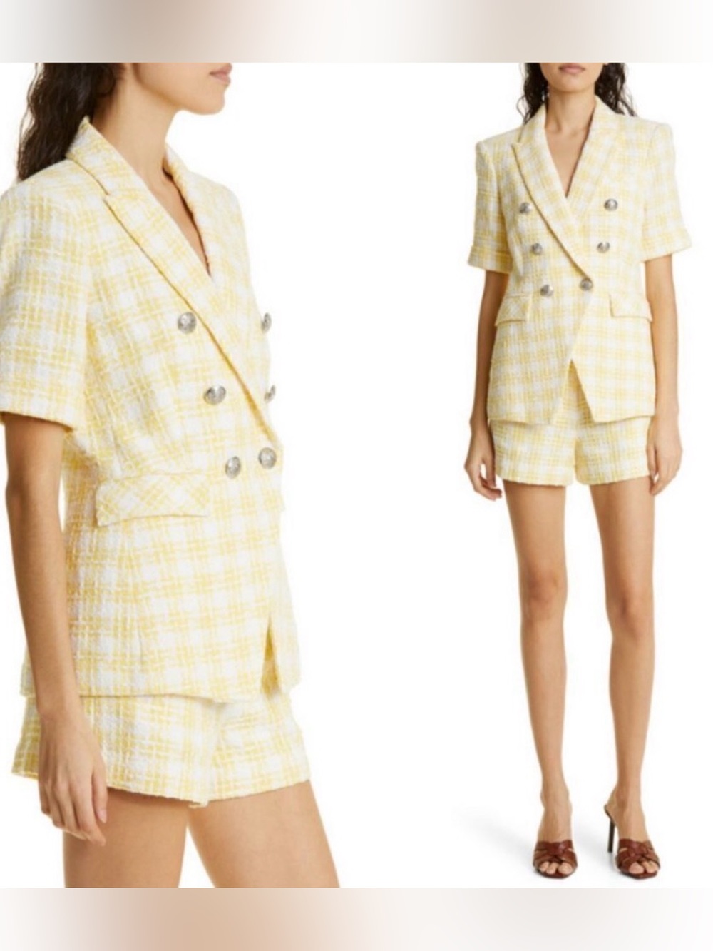 Veronica Beard Yellow Tweed Blazer set